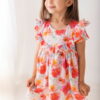 Sukienka w pomarańczowe kwiaty dla dziewczynki