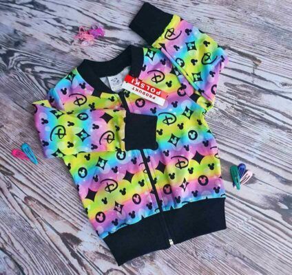 Tęczowa, rozpinana bluza dla dziewczynki