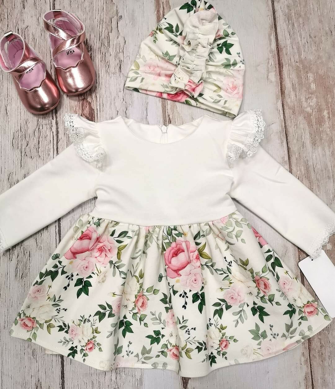 Sukienka dla niemowlaka z turbanem
