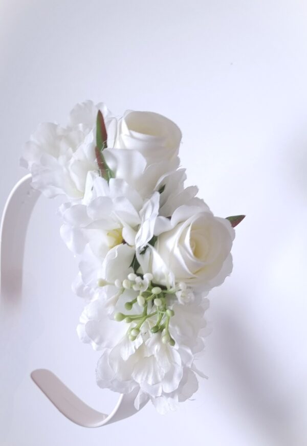 opaska biale kwiatki