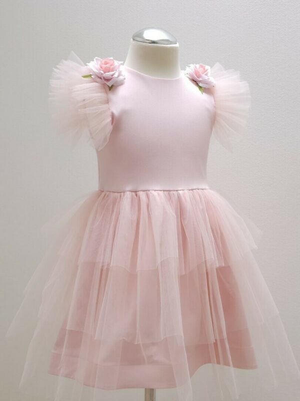 sukienka balerina kwiaty rozowa przod