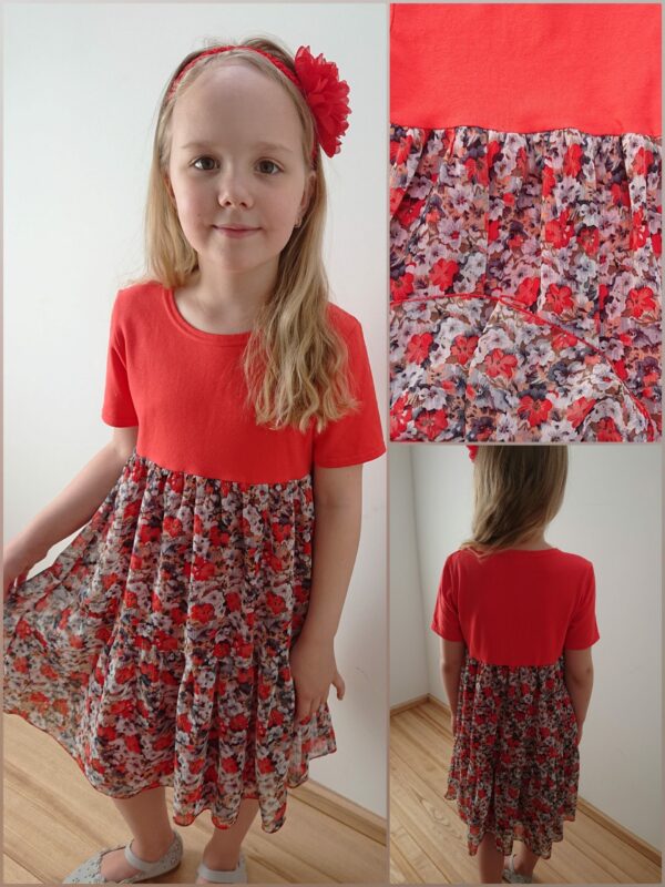 sukienka szyfonowa czerwona kwiaty wzor scaled 2