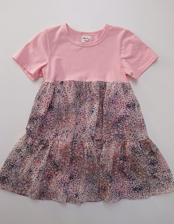 szyfonowa sukienka dla dziewczynki w kolorze różowym