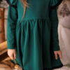 zielona sukienka w stylu boho z koronka