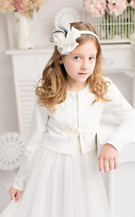 Bolerko do sukienki komunijnej dla dziewczynki