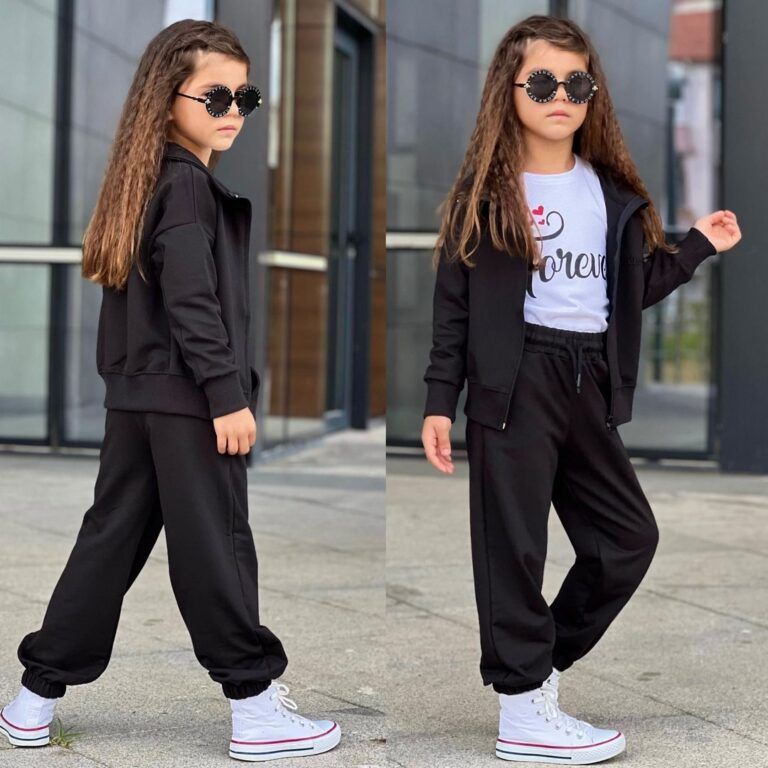Czarny komplet dla dziewczynki, forever