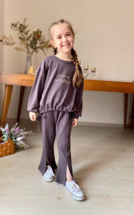 Wiskozowy dres z dzwonami, dla dziewczynki