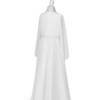 dluga biala szyfonowa suknia dla dziewczynki manekin tyl