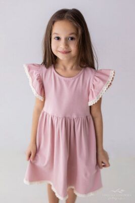 Bawełniana, letnia sukienka w kolorze różowym