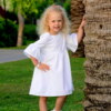 sukienka biala dla dziewczynki rekawy bufki