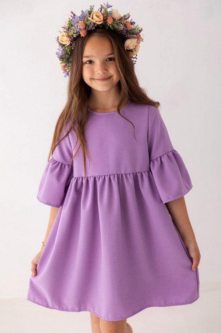 sukienka elegancka dla dziewczynki w kolorze liliowym