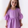 sukienka wizytowa dla dziewczynki w kolorze liliowym