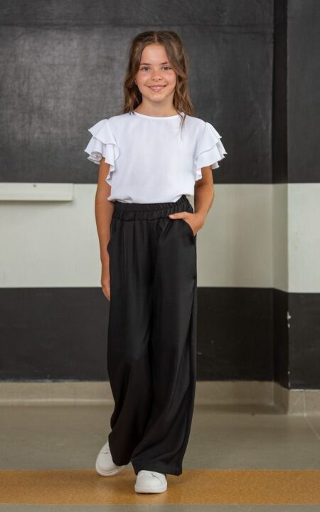 Czarne cienkie spodnie do szkoły