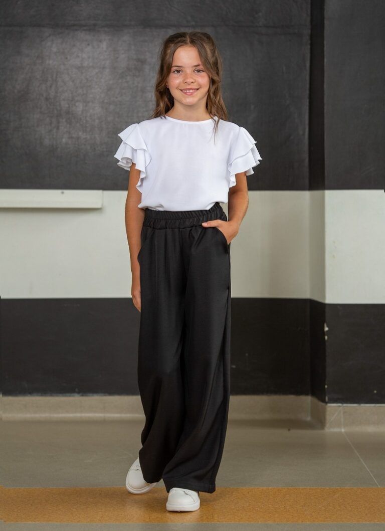 Czarne cienkie spodnie do szkoły