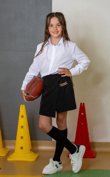 Spódnico-spodenki, trapezowe, czarne