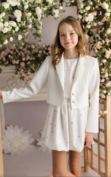 Żakiet ecru dwa guziki