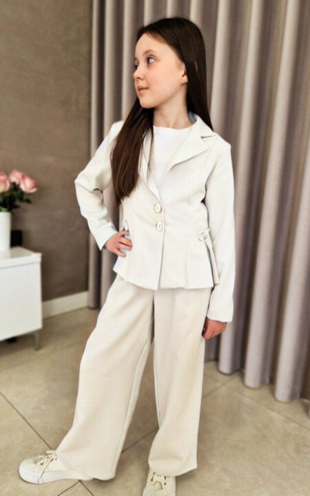 Garnitur dla dziewczynki, kolor ecru