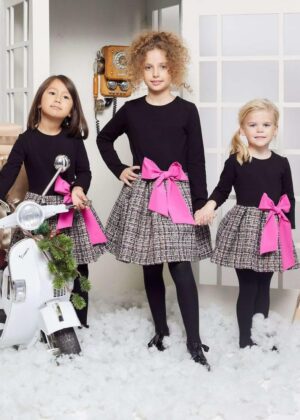 Bawełniana z różową kokardą